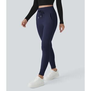 Halara Softlyzero Plush High Waisted Drawstring Full Length Joggers Peacoat M